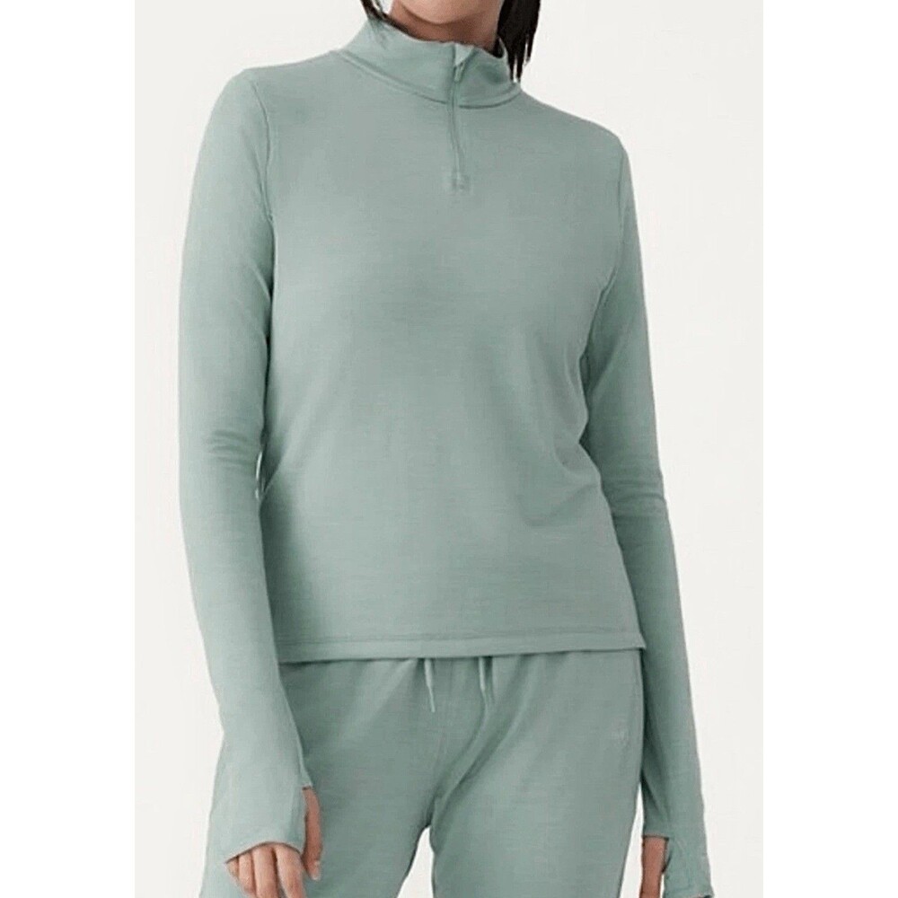 Allbirds L Pullover Natural Runner Mid Layer Performance Quarter Zip Lyocell NEW